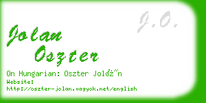 jolan oszter business card